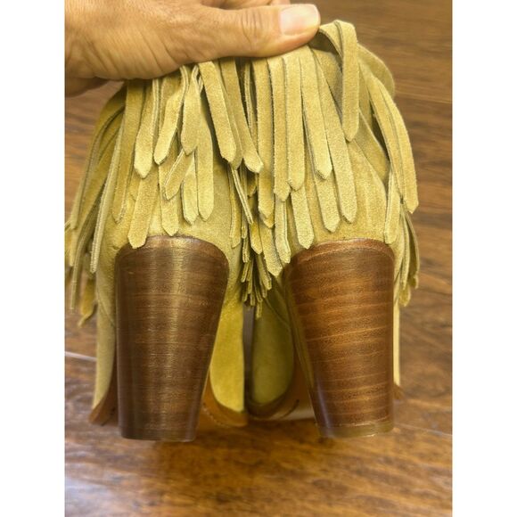 FRYE Ilana Fringe Short Bootie Sand Suede, Sz 8B - Picture 8 of 11